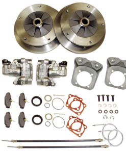 Rear Disc Brake Kit with E-Brake Zero Offset (Forged Bracket) - Bug/Ghia '52-'67 - 5x205mm - EMPI 22-2905-F (5 -7 Days Wait)