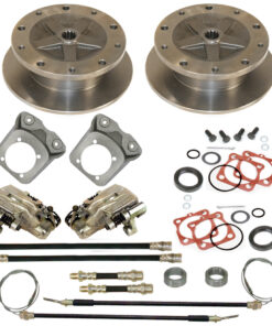 Rear Disc Brake Kit with E-Brake Wide Track Rotors (Forged Braket) - Bug/Ghia '68-'79 5x205mm - EMPI 22-2927-F (3 - 5 Weeks Wait)