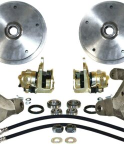EMPI - 2-1/2 INCH LOWERED/DROPPED SPINDLE DISC BRAKE KIT (NOW DOUBLE DRILLED 5X130MM 14x1.5MM THREAD AND 5X205MM 12x1.5MM THREAD) - BEETLE/GHIA 66-79 WITH BALL-JOINT FROM BEAM - COMPLETE WITH NEW SPINDLES (3 - 5 Weeks Wait)