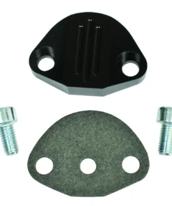 BILLET FUEL PUMP BLOCK-OFF WITH HARDWARE, BLACK – FREE SHIPPING
