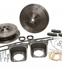 Deluxe Zero Off-set Wide-5x205 Rear Disc Brake Kit with E-Brake, I.R.S., 68-72, Swing Axle ‘68, Cast Brackets - FREE SHIPPING