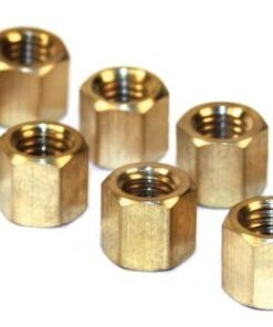 Brass 8mm-1.25 thread, 11mm Head, Int./Exh. Nuts, Set of 8 - FREE SHIPPING (3 - 5 Days Wait)