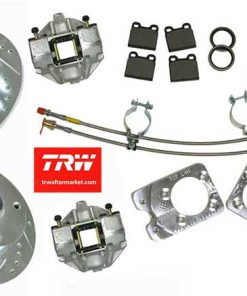 Disc Brake Conversion, TRW, Drilled & Slotted, Front, All Super Beetles, 4 Lug #87-0988V
